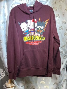 Sanrio Hello Kitty Maroon Graphic Crewneck Sweatshirt